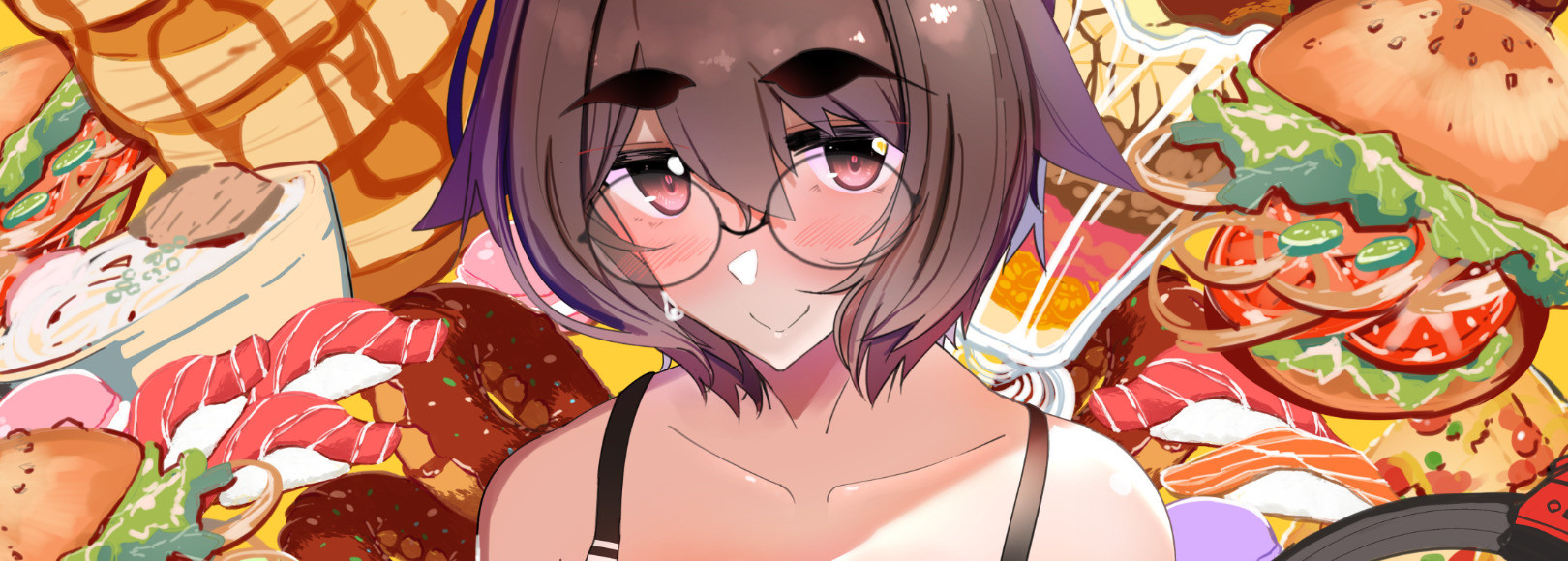 Shiawase nara Niku o Morou! Backdrop